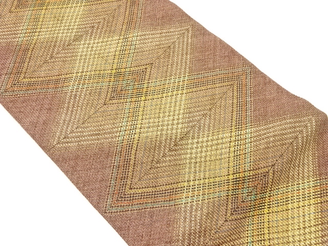 JAPANESE NAGOYA OBI / KUMI-ORI / KIN-TOSHI / WOVEN RHOMBUS